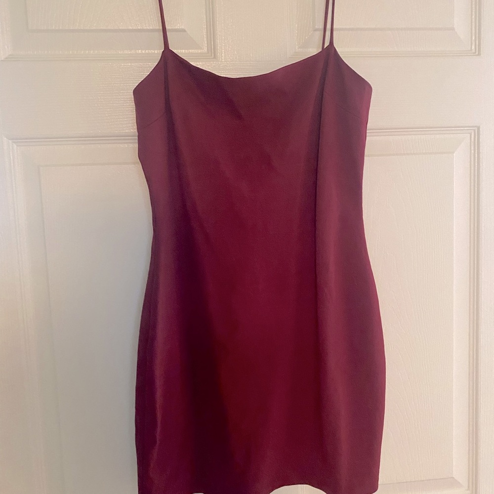 Flaunt It Burgundy Bodycon Dress - Picture 2 of 5